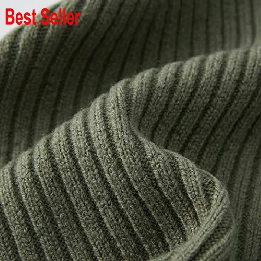 Merino Wool Cuff Beanie Unisex Warm Winter Cap Stretchy Knitted Cozy Chic